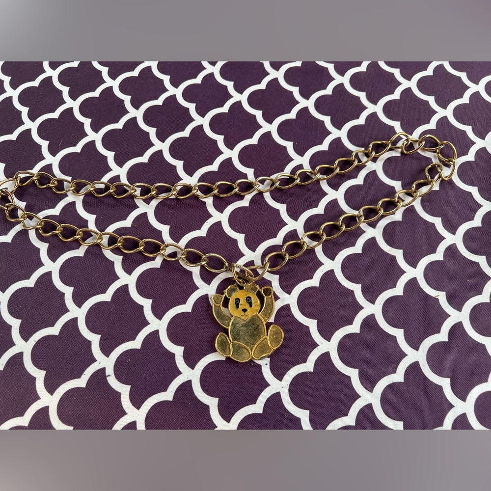 Women’s Gold Metal Belt with Bear Charm